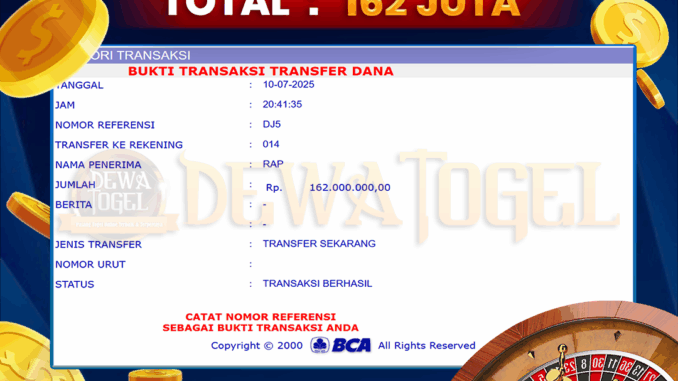 Bukti JP Dewatogel Casino 2