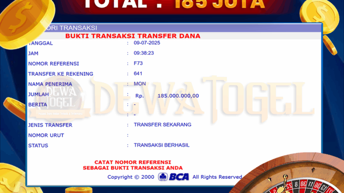 Bukti JP Dewatogel Casino