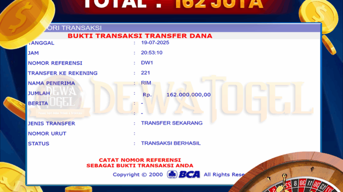 Bukti JP Dewatogel Casino2