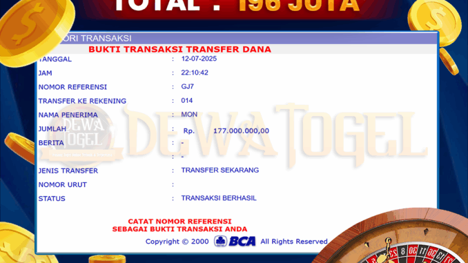 Bukti JP Dewatogel Casino2